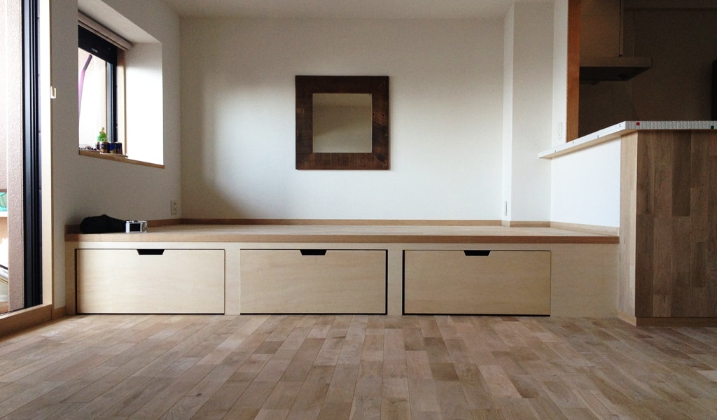 小上がりと床下収納 広島市南区マンションリノベーション 広島市でリノベーションを依頼するなら設計施工事務所 工房住空間